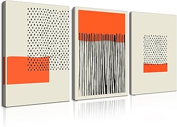 Amazon｜抽象画 線の幾何学的な抽象絵画 ミニマリストインテリア絵画